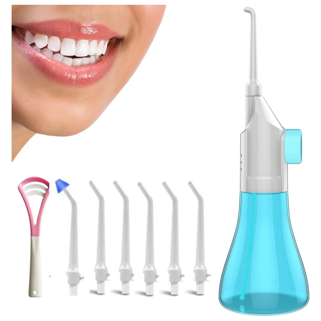 Oral Irrigator Flosser - 110ML/140ML Portable Hand-Powered Water Flosser Manual
