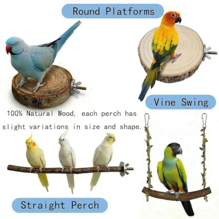 8PCS natural wood bird perches - Health & Wellness Festival ulasan dan harga