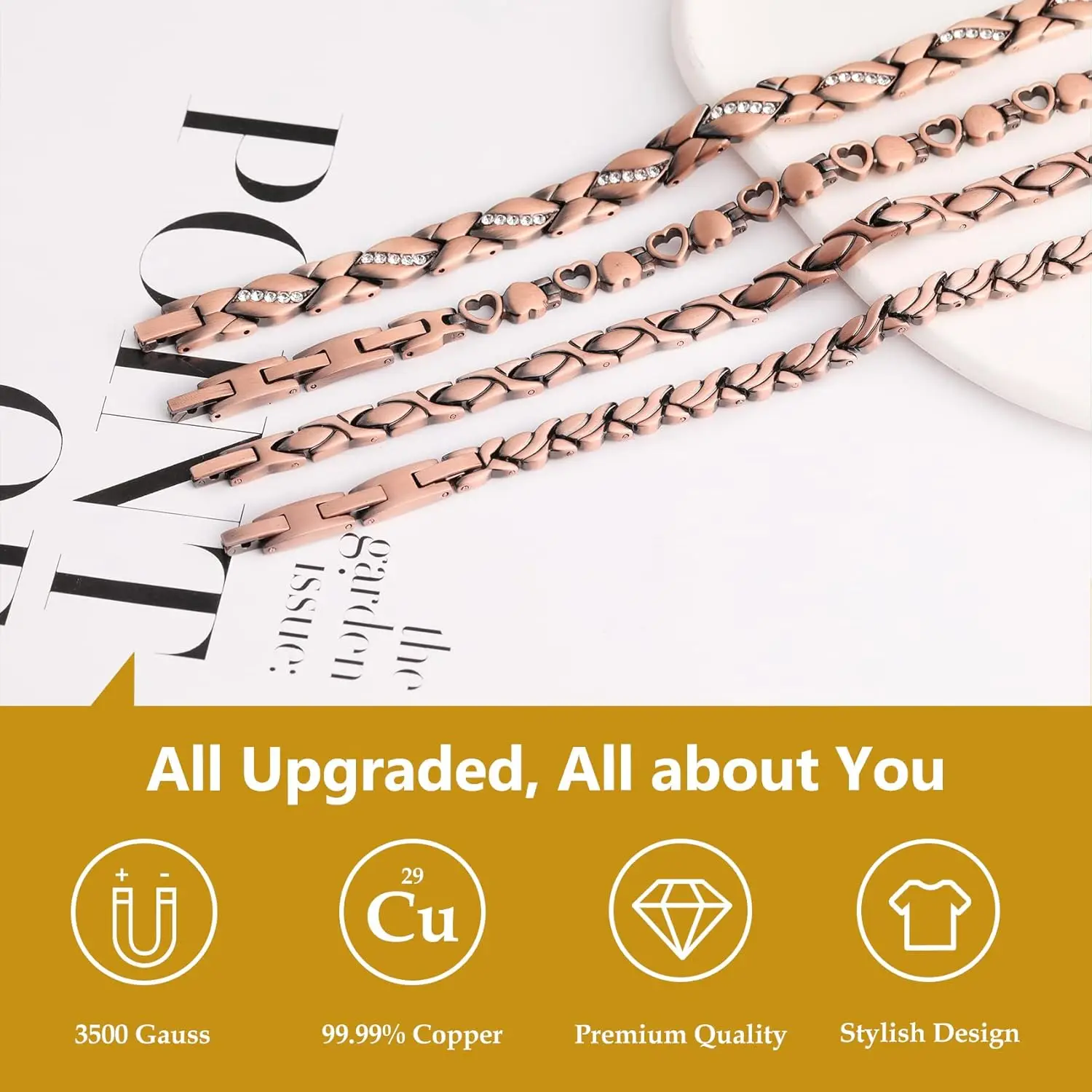 ARADOO Pure Copper Magnetic Br - Health Wellness Bracelet ulasan dan harga