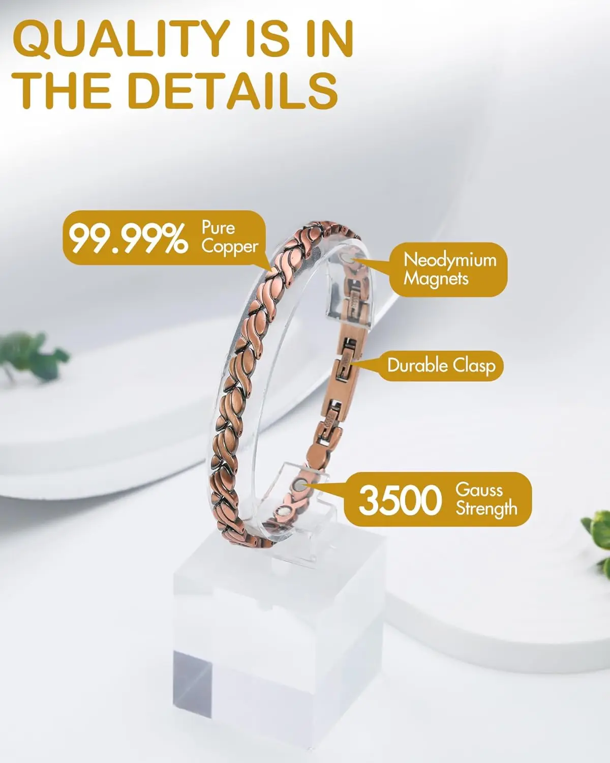ARADOO Pure Copper Magnetic Br - Health Wellness Bracelet ulasan dan harga